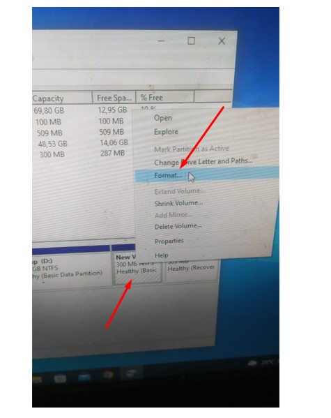 format partisi