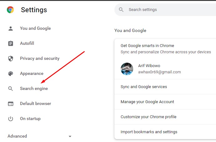 Cara ganti search engine di chrome