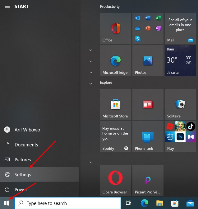 settings windows 10
