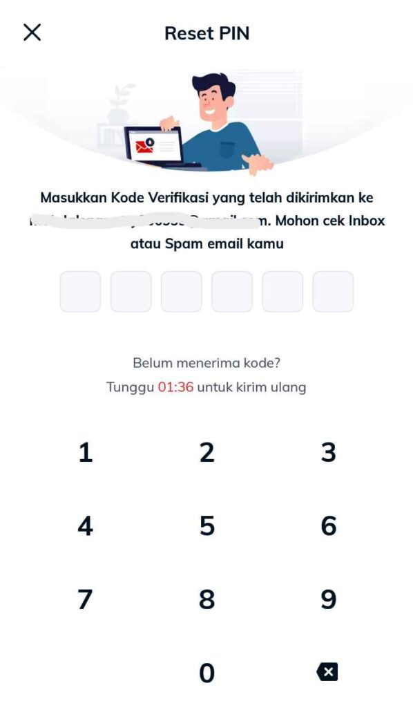 Masukan kode verifikasi email linkaja