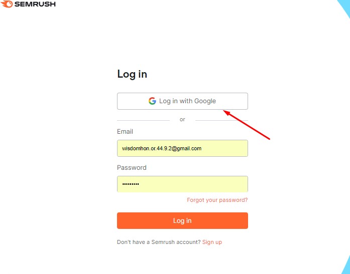 login semrush