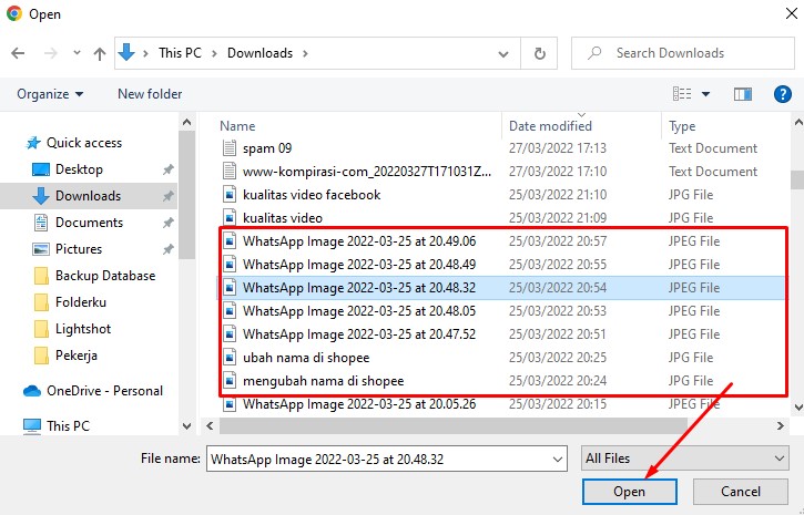 pilih file gambar