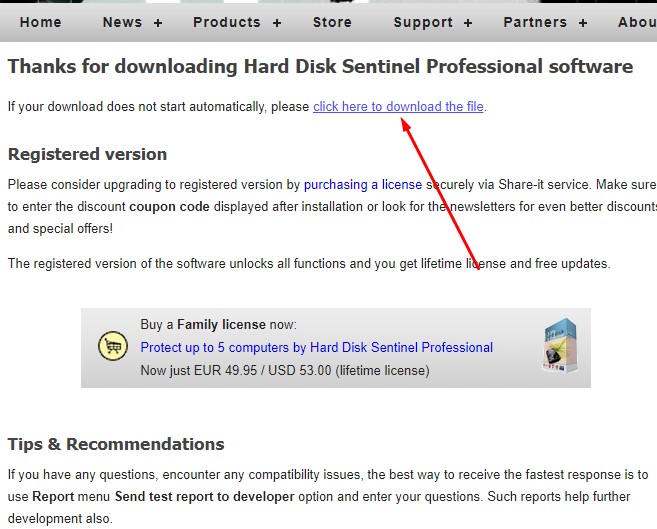 kemudian klik click here to download the file