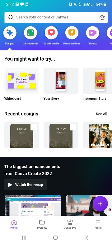 Buka aplikasi canva download di playstore