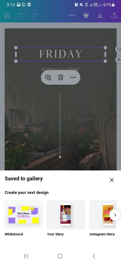 Contoh desain canva aesthetic sedang di simpan