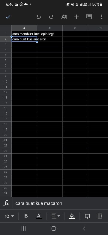 Cara membuat spreadsheet online di hp