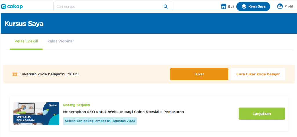 cara mengikuti kelas kursus online gratis bersertifikat melalui pelatihan prakerja cakap