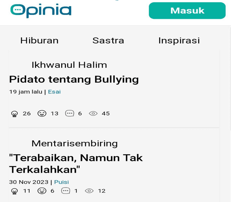 Opinia - Menulis Artikel online dibayar