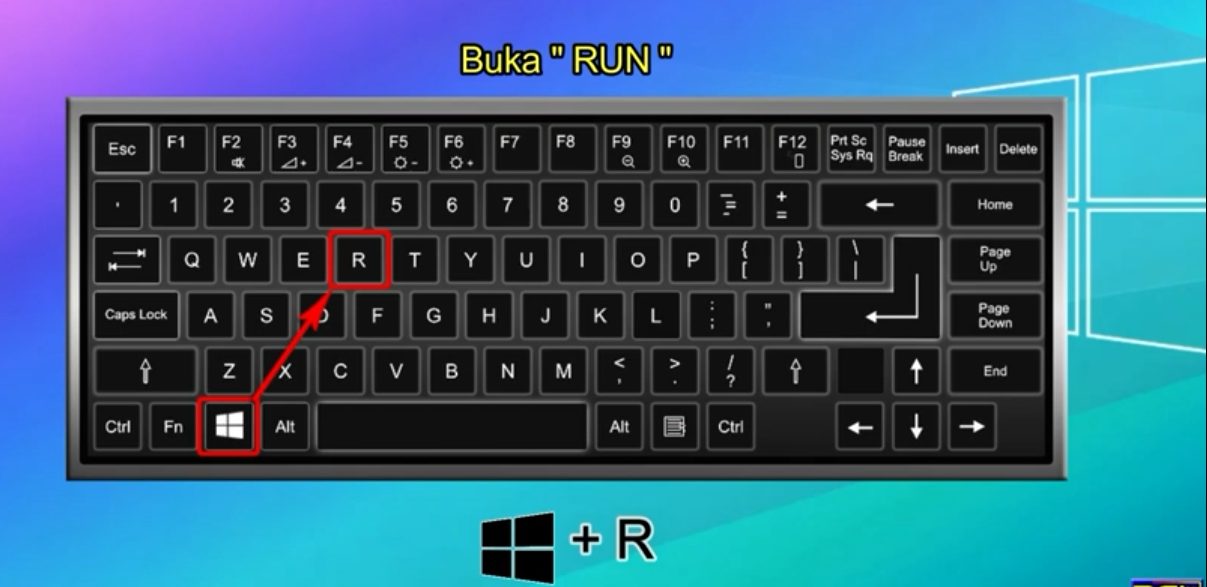 Tekan tombol windows + R