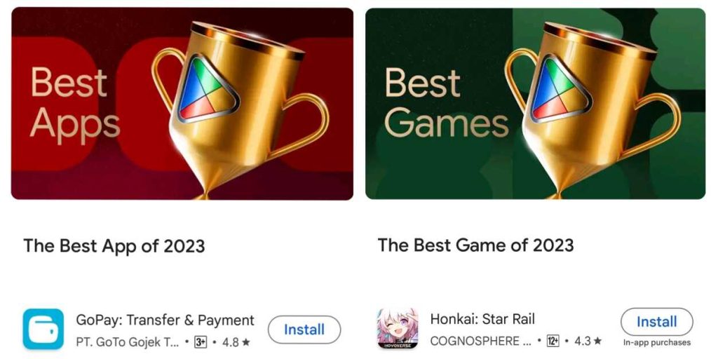 Aplikasi dan Game Play Store Terbaik Tahun 2023: GoPay dan Honkai: Star Rail Memimpin!