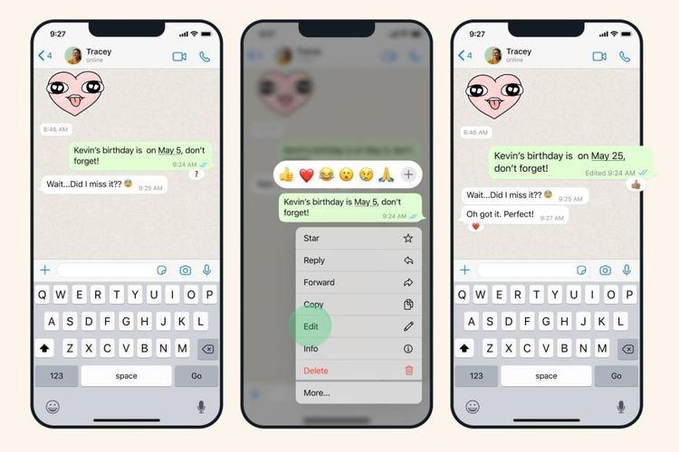 Fitur baru whatsapp dapat edit chat