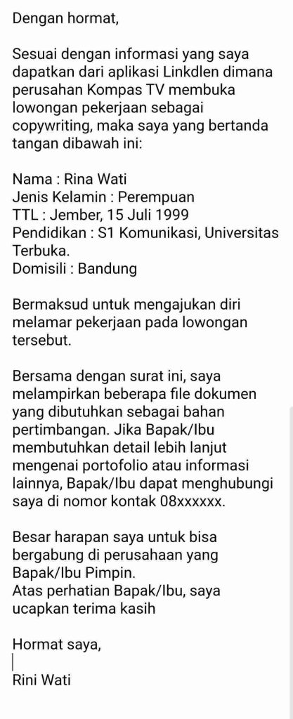 Cara membuat lamaran kerja lewat email di Hp.