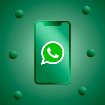 Premium Photo Whatsapp logo on phone screen 3d rendering