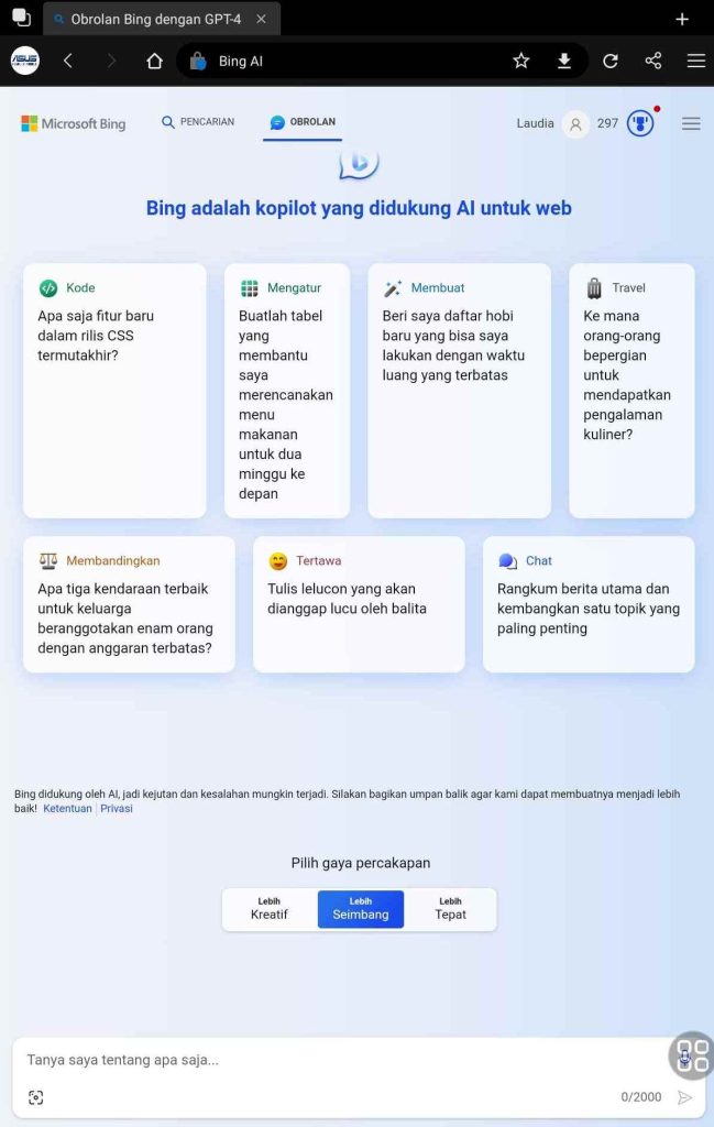 Menggunakan Bing AI di PC dan Android