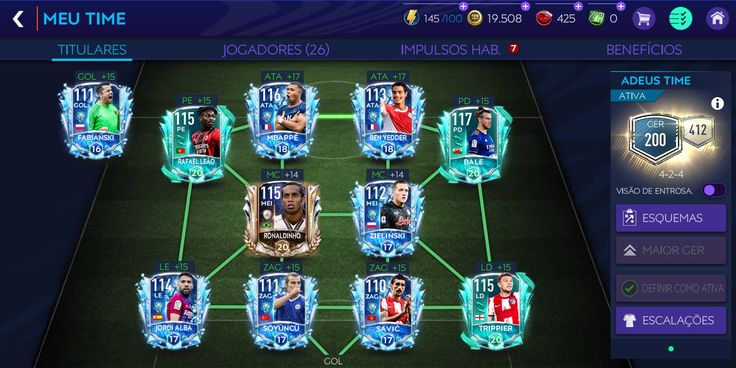 MEU ULTIMO TIME NO FIFA MOBILE 21 GER 200 412
