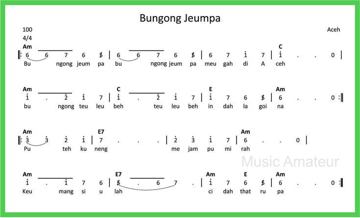 Not Angka Bungong Jeumpa