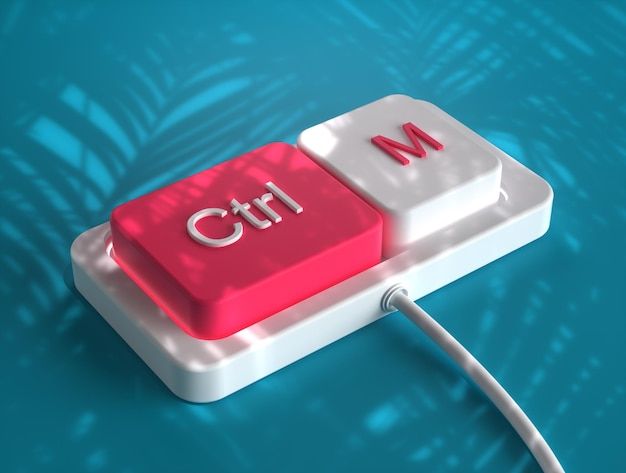 Premium Photo Ctrl m shortcut button 3d rendering