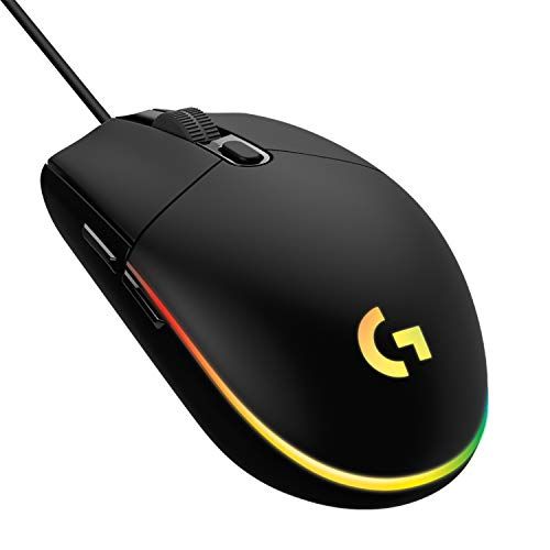 Logitech G203 LIGHTSYNC Gaming Mouse with Customizable RGB Lighting 6 Programmable Buttons Gaming Grade Sensor 8K DPI Tracking Lightweight Black