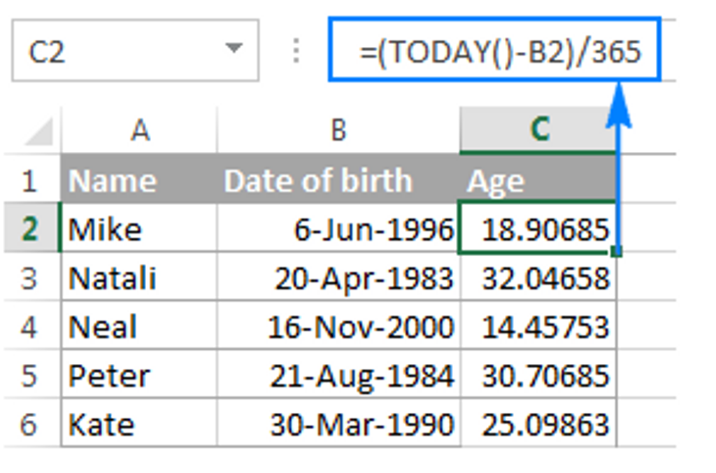 Cara Menghitung Umur di Excel